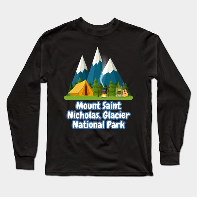 Mount Saint Nicholas, Glacier National Park Long Sleeve T-Shirt by Canada Cities